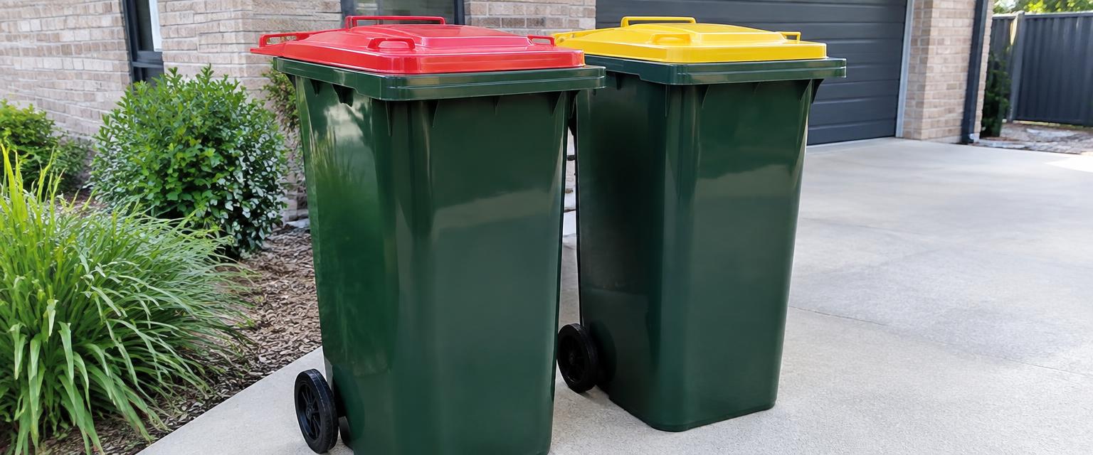 Illustrative clean residential bin surface