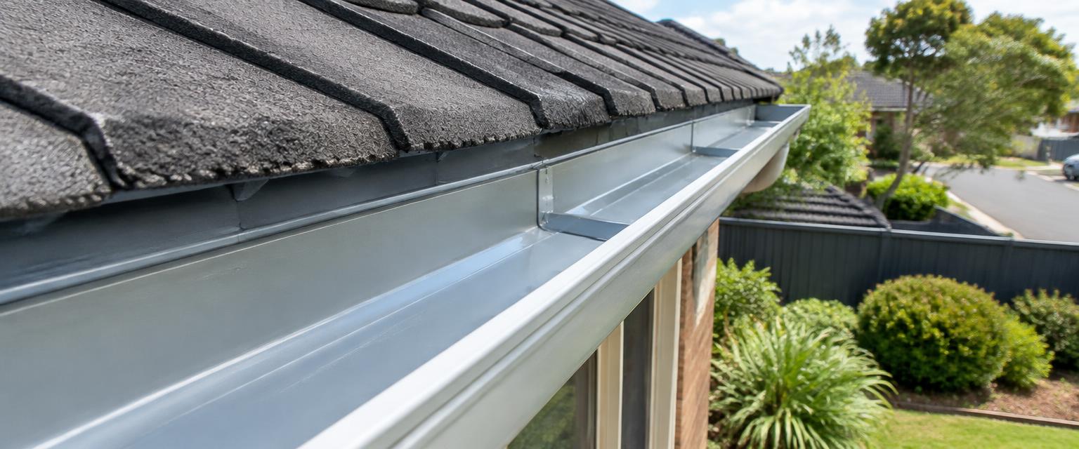 Illustrative clean residential gutter surface