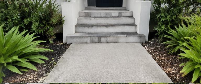 Illustrative concrete paths & front steps after cleaning