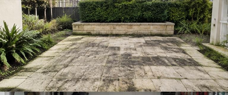 Illustrative paver cleaning before cleaning